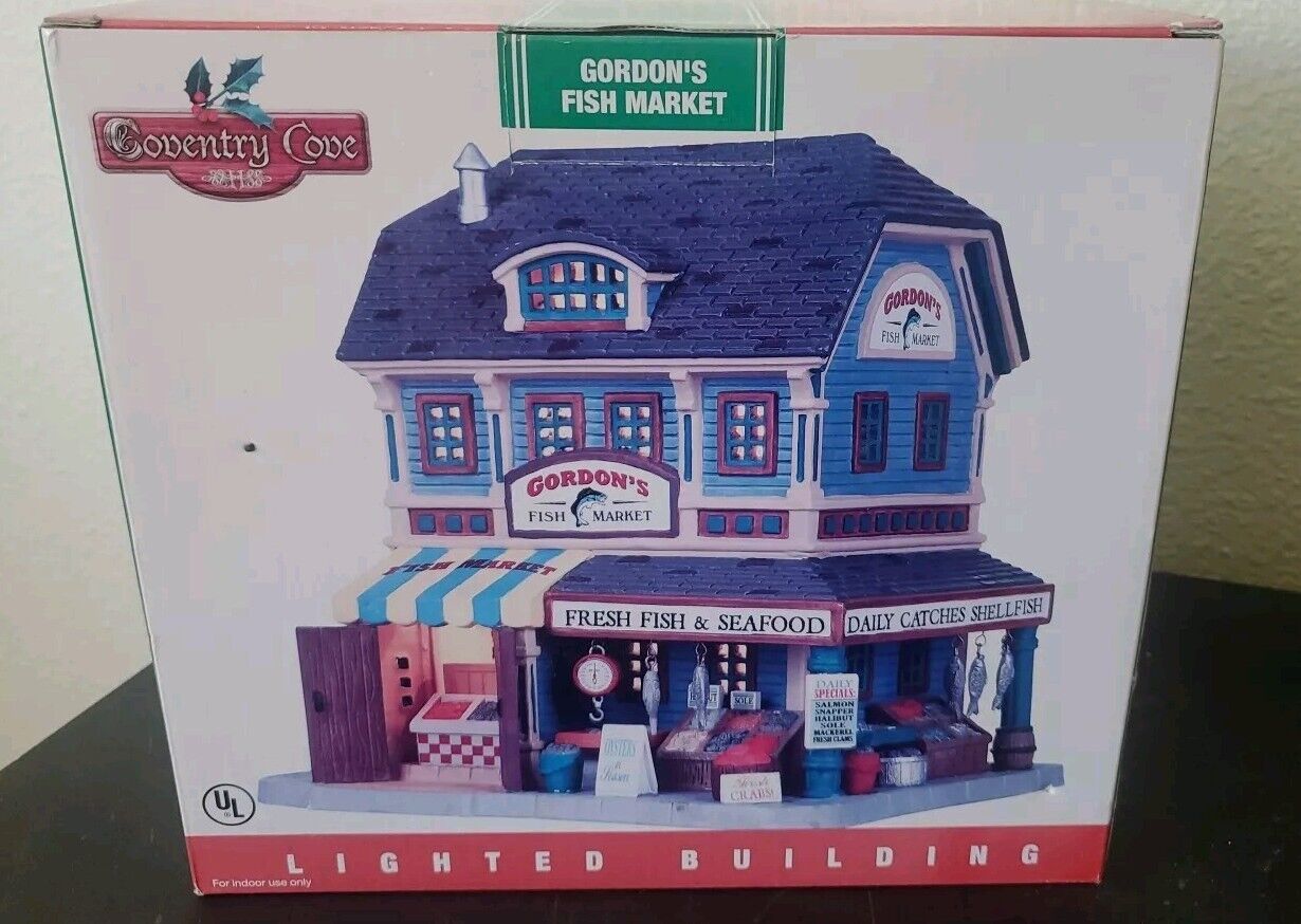 Lemax Coventry Cove Gordon\'s Fish Market Lighted Building Christmas Village 2009