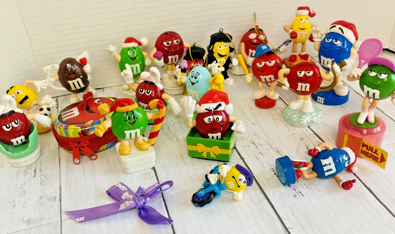 Vintage M&Ms Hanging Christmas Ornaments, Stamps & More-Lot of 21