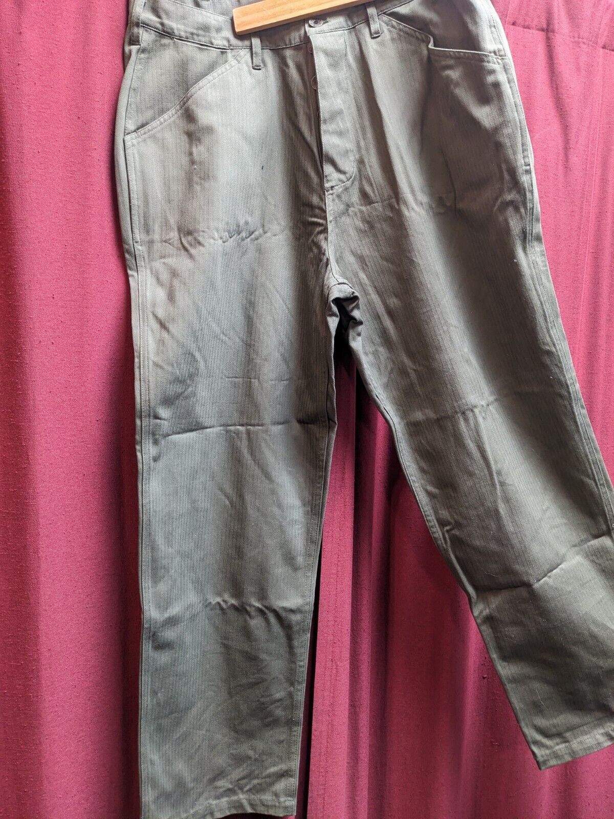 WWII WW2 WWII US GREEN USMC HBT Army Field Pants Trousers Size 34 x 34