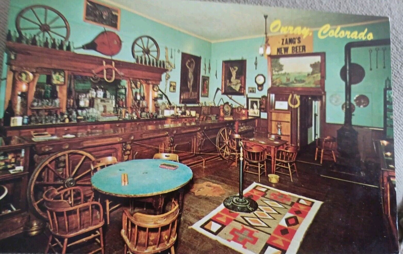 Vintage Postcard Ouray 1890 Bar Room Western Hotel Museum Bob Petley color photo
