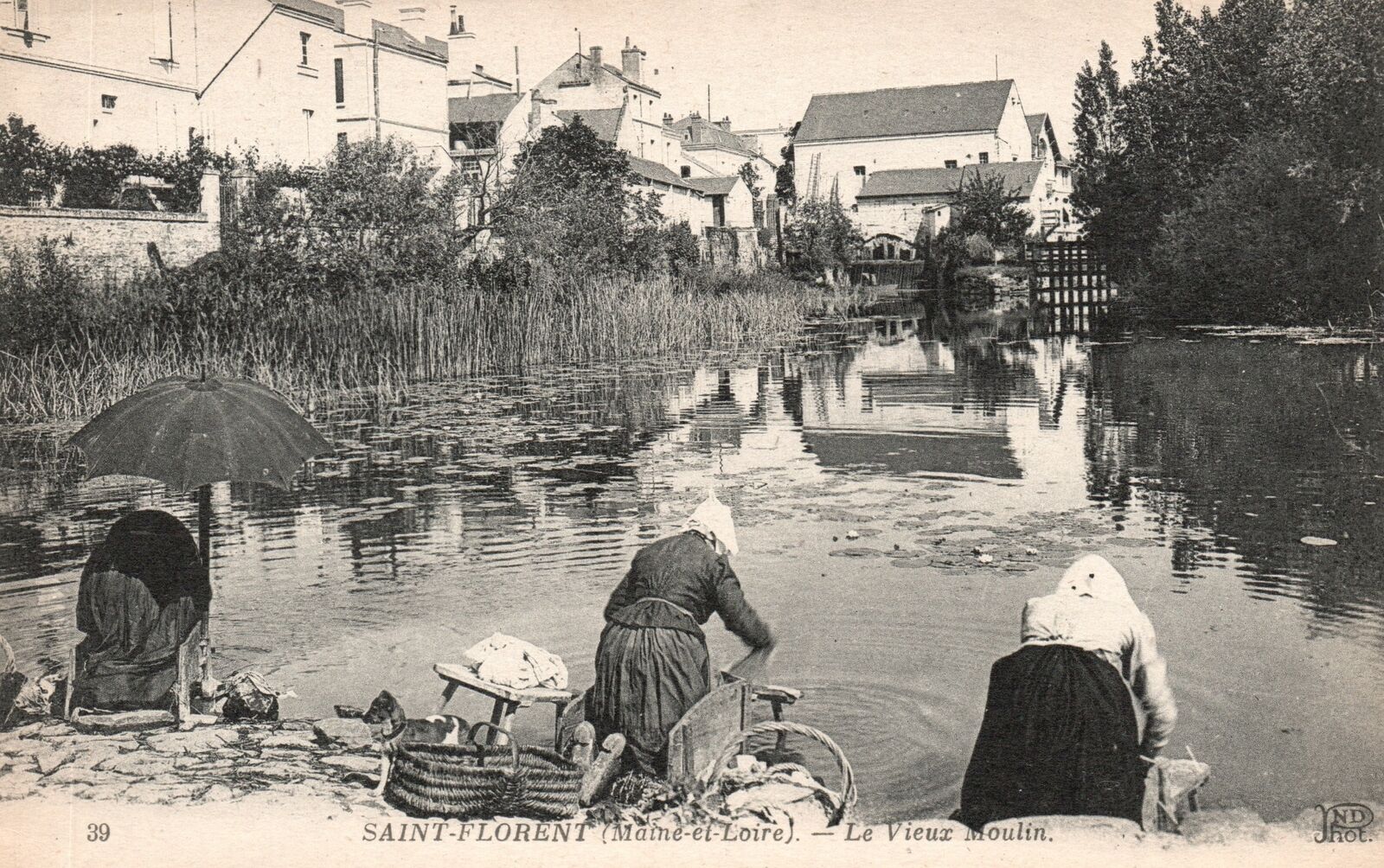 Vintage Postcard 1910\'s Saint Florent Maine Et Loire Le Vieux Moulin France
