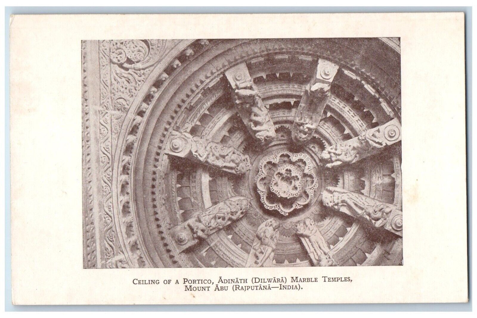 c1910\'s Ceiling Of A Portico Adinah Dilwara Marble Temples Mount Abu Postcard