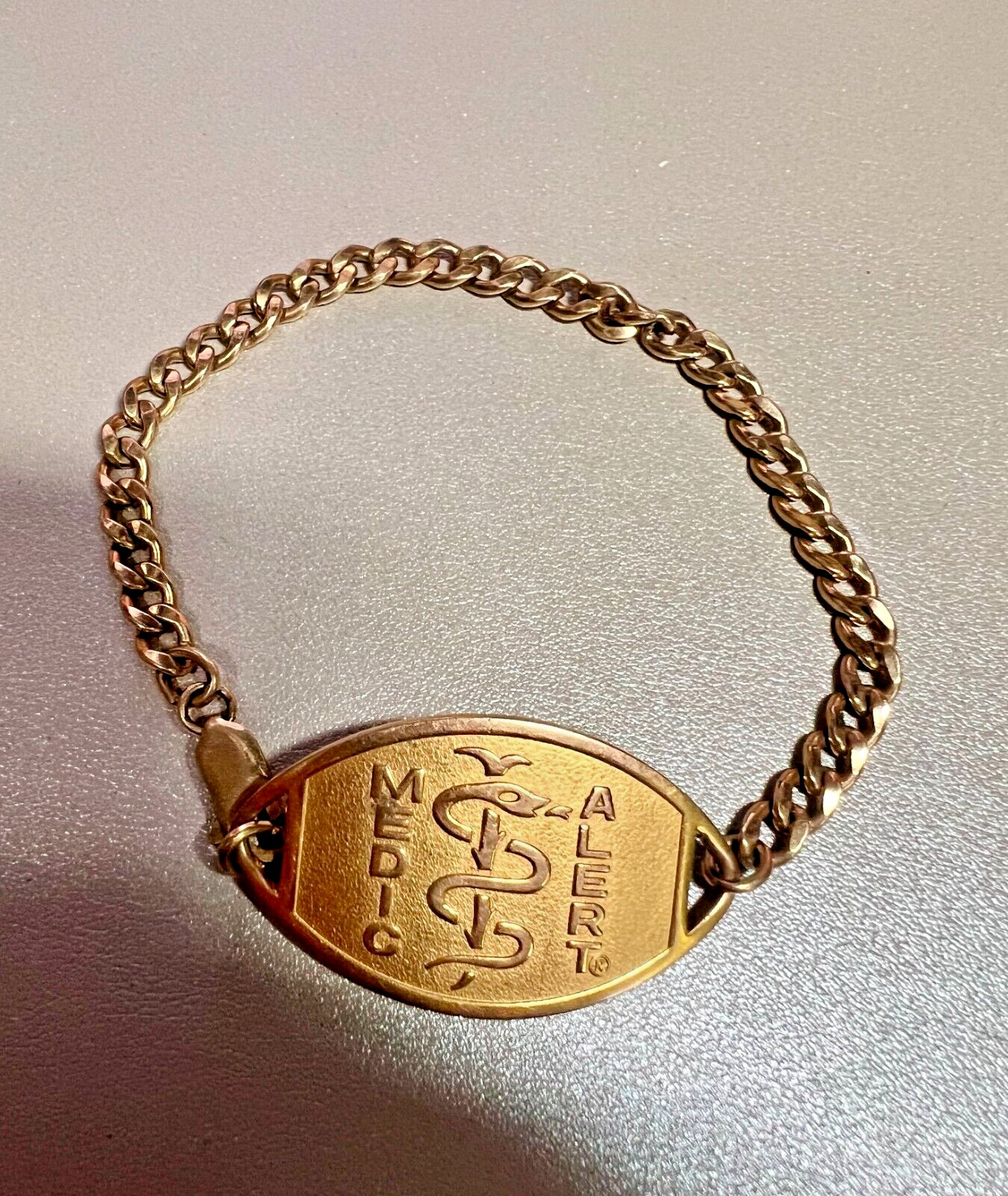 Old Vintage 10k Gold Filled Medic Alert Bracelet