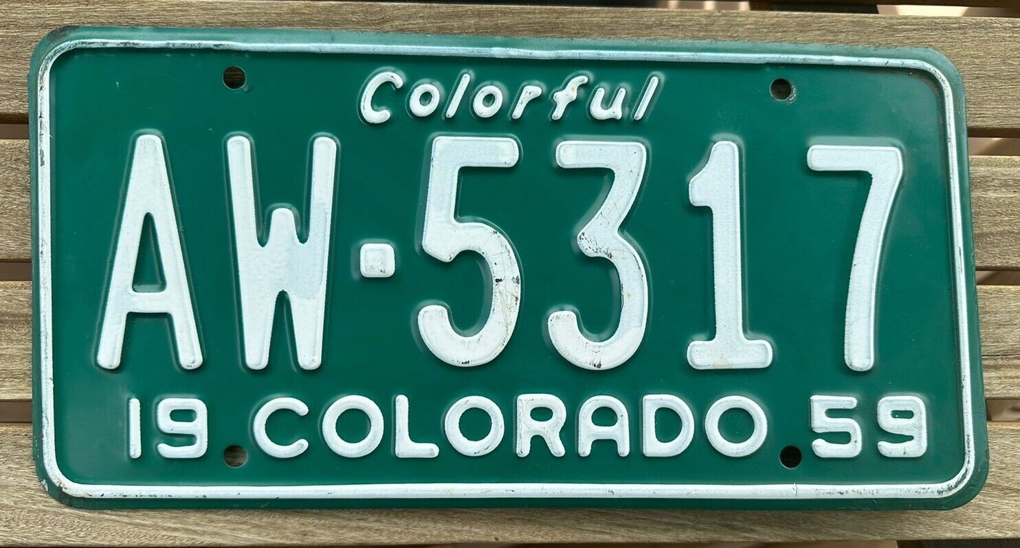 Vintage 1959 Colorado License Plate #AW-5317 (ALPCA)