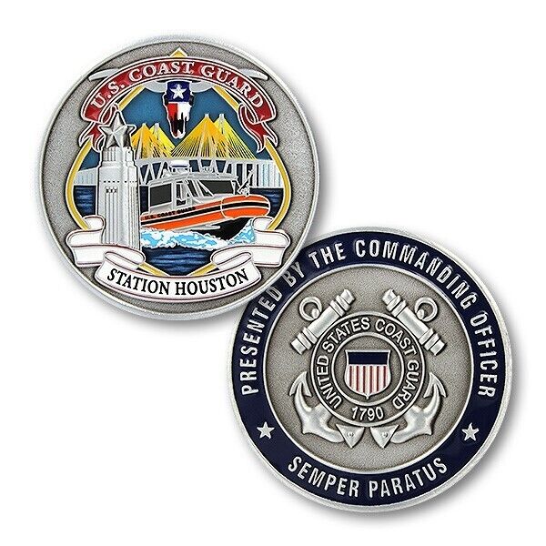 COAST GUARD STATION HOUSTON PRESENTED BY THE COMMANDING OFFICER CHALLENGE COIN