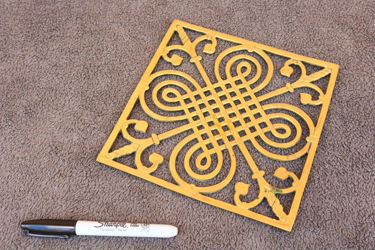 Trivet brass geometric unusual pattern moorish perhaps elegant timeless gift ZE