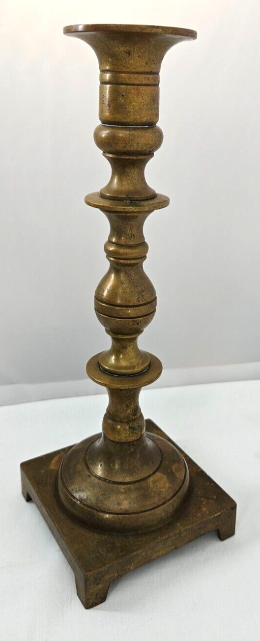 18-19th Century Style Brass Baluster Candlestick~Federalist~Queen Anne~Regency
