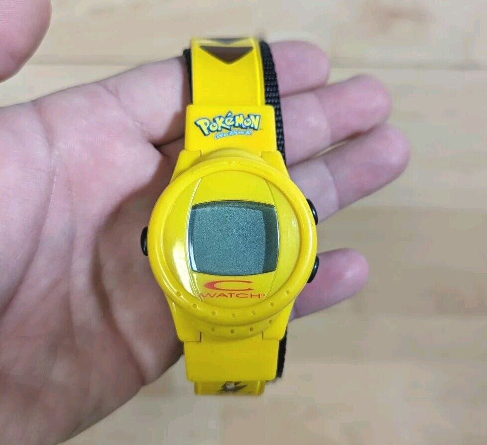Untested PokemonPikachu Digital C Watch Yellow VTG 1999 Nintendo Trendmasters
