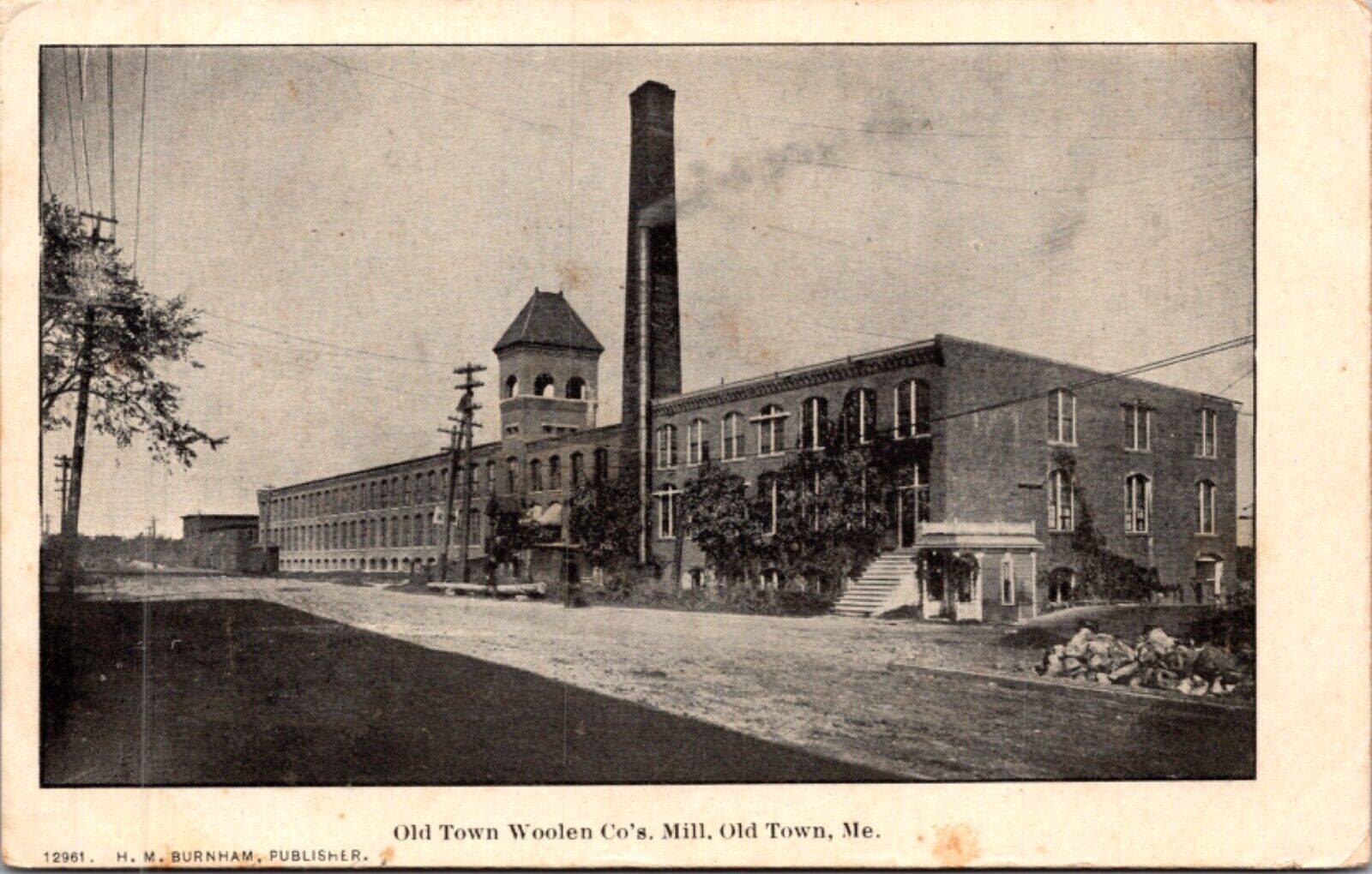 Postcard Old Town Woolen Co\'s Mill in Old Town, Maine