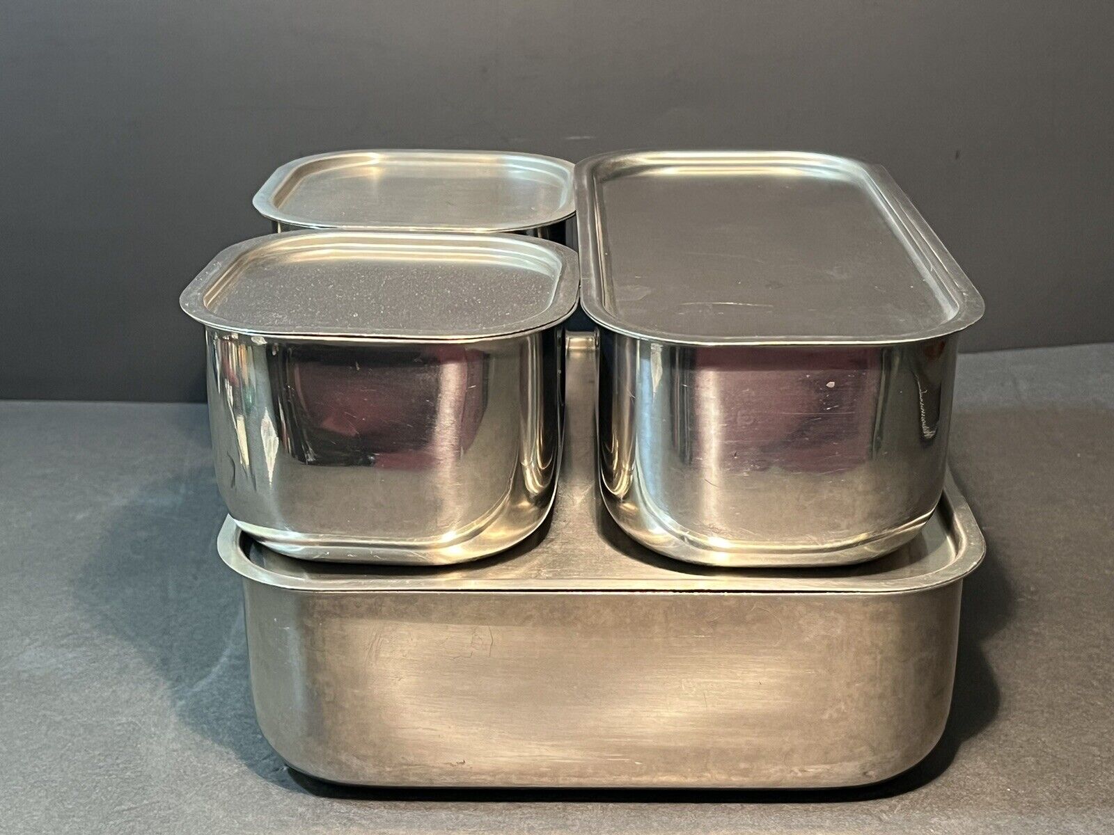 Vtg Vollrath Stainless Steel Ware Refrigerator Dishes FOOD Storage Containers 4