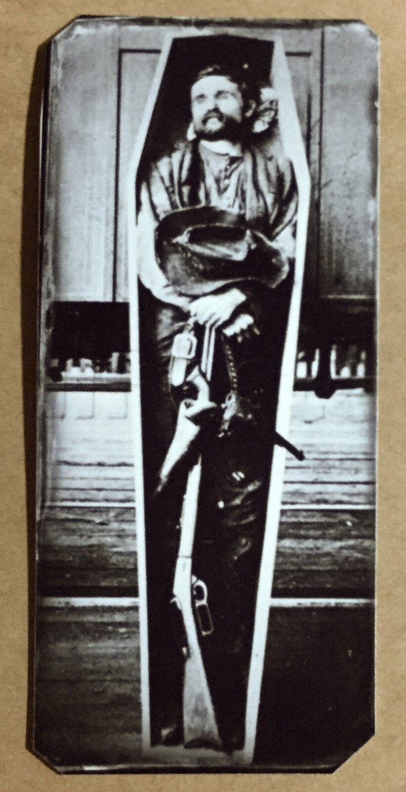 Rube Burrow In His Coffin #2  tintype C1028RP
