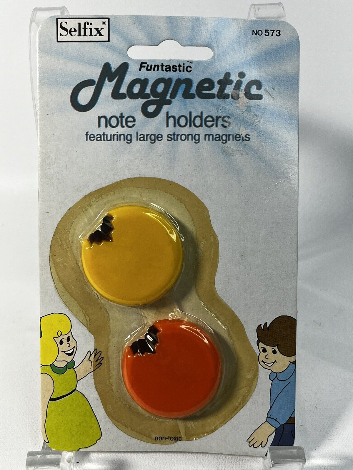Vintage NOS Selfix Funtastic Magnetic Note Holders Cookie-shaped Magnets