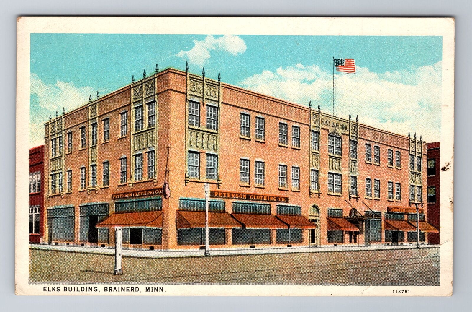 Brainerd MN-Minnesota, Elks Building, Antique, Vintage Souvenir Postcard