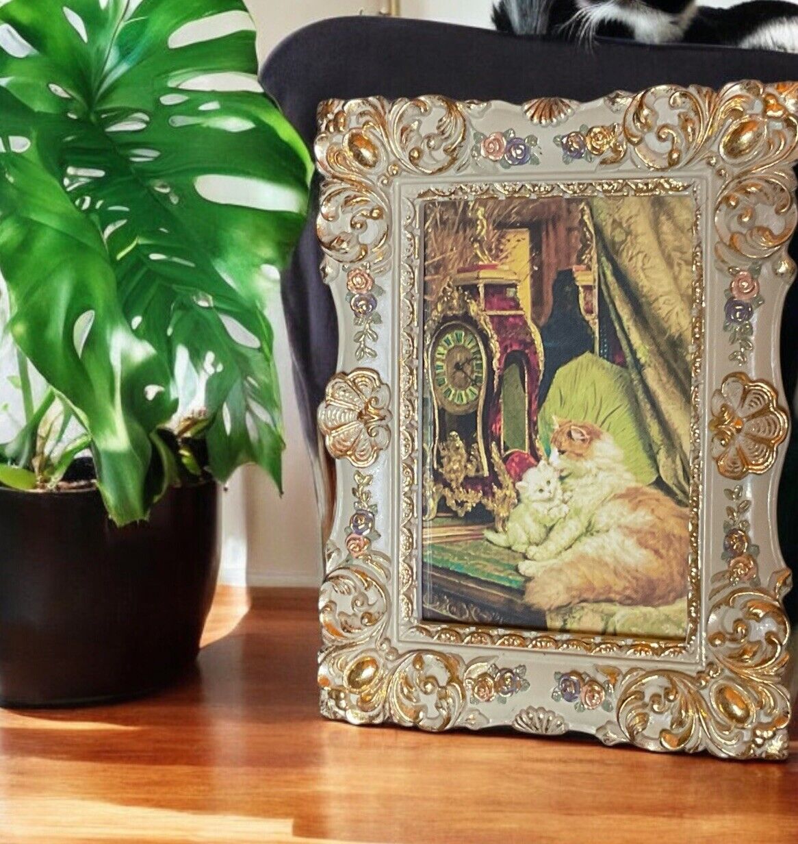 Framed Victorian Cat Print