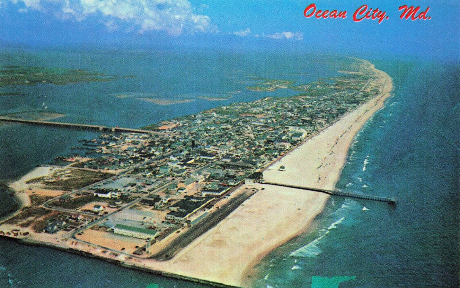 Postcard Aerial view of Maryland\'s finest summer resort, Ocean City, Maryland