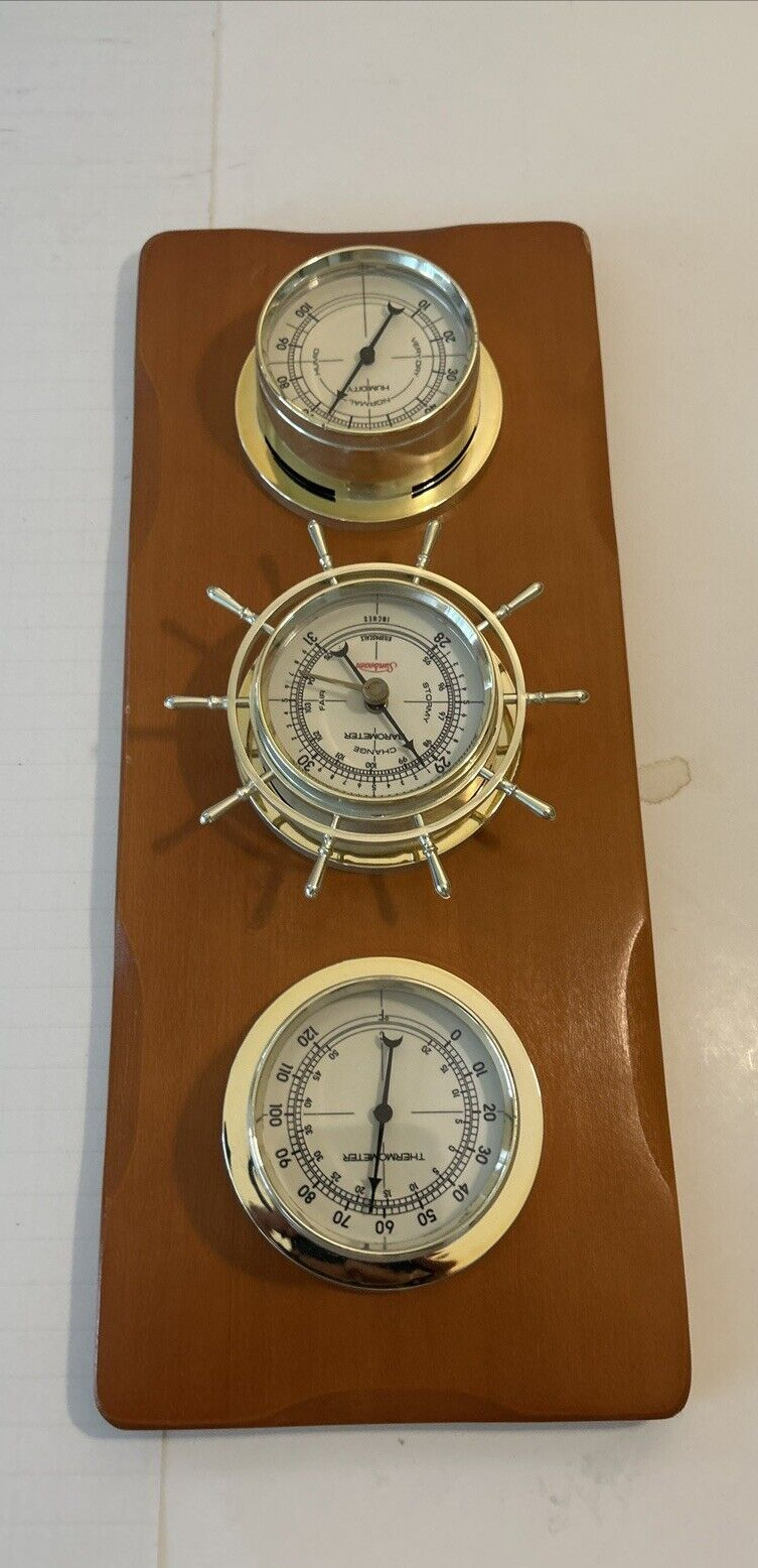 Vintage Springfield Nautical Weather Station Thermometer Barometer Hygrometer