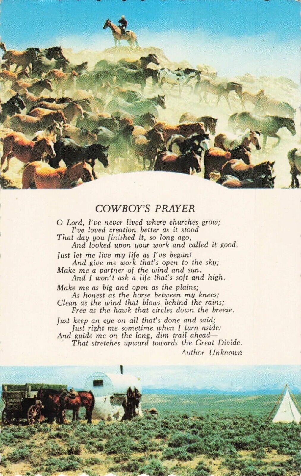 Cowboy\'s Prayer - Poem Postcard