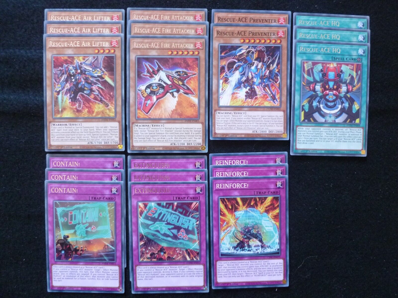 YU-GI-OH 20 CARD RESCUE-ACE DECK CORE 1ST EDITION
