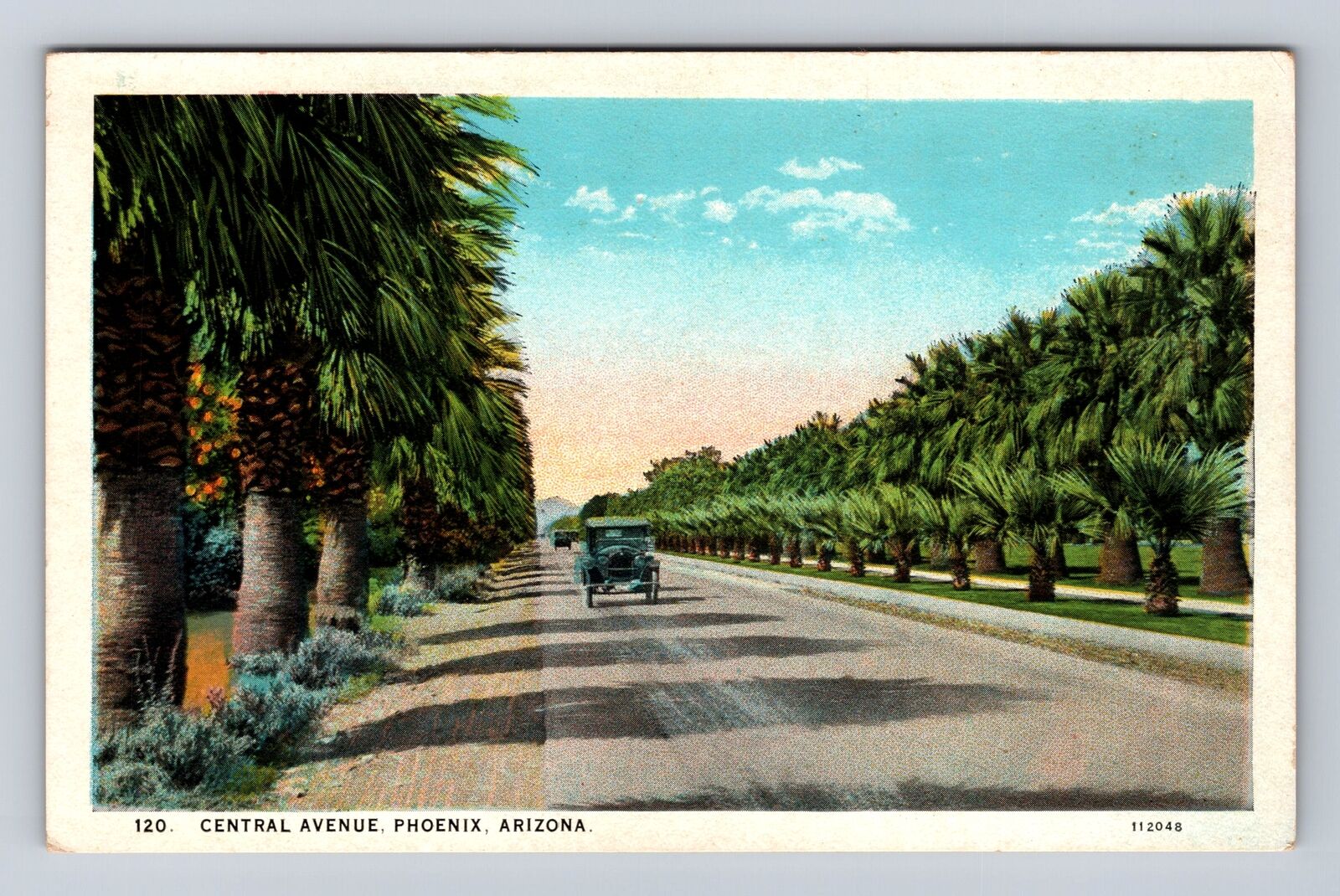 Phoenix AZ-Arizona, Central Avenue, Automobiles, Antique, Vintage Postcard
