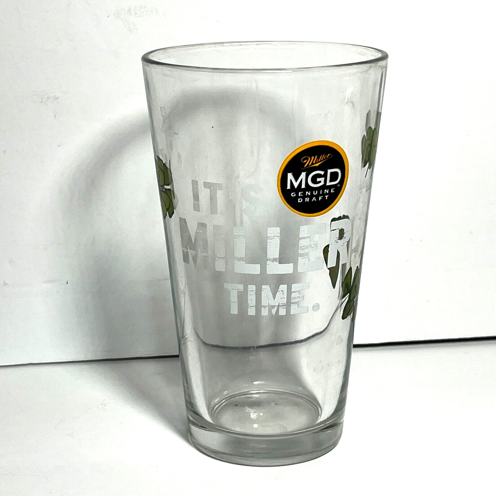 Its Miller Time MGD St Patricks Day Clover Pint Glass