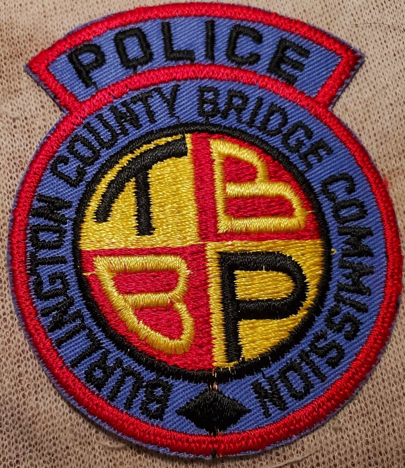 NJ Vintage Burlington County Bridge Commission New Jersey Police Patch