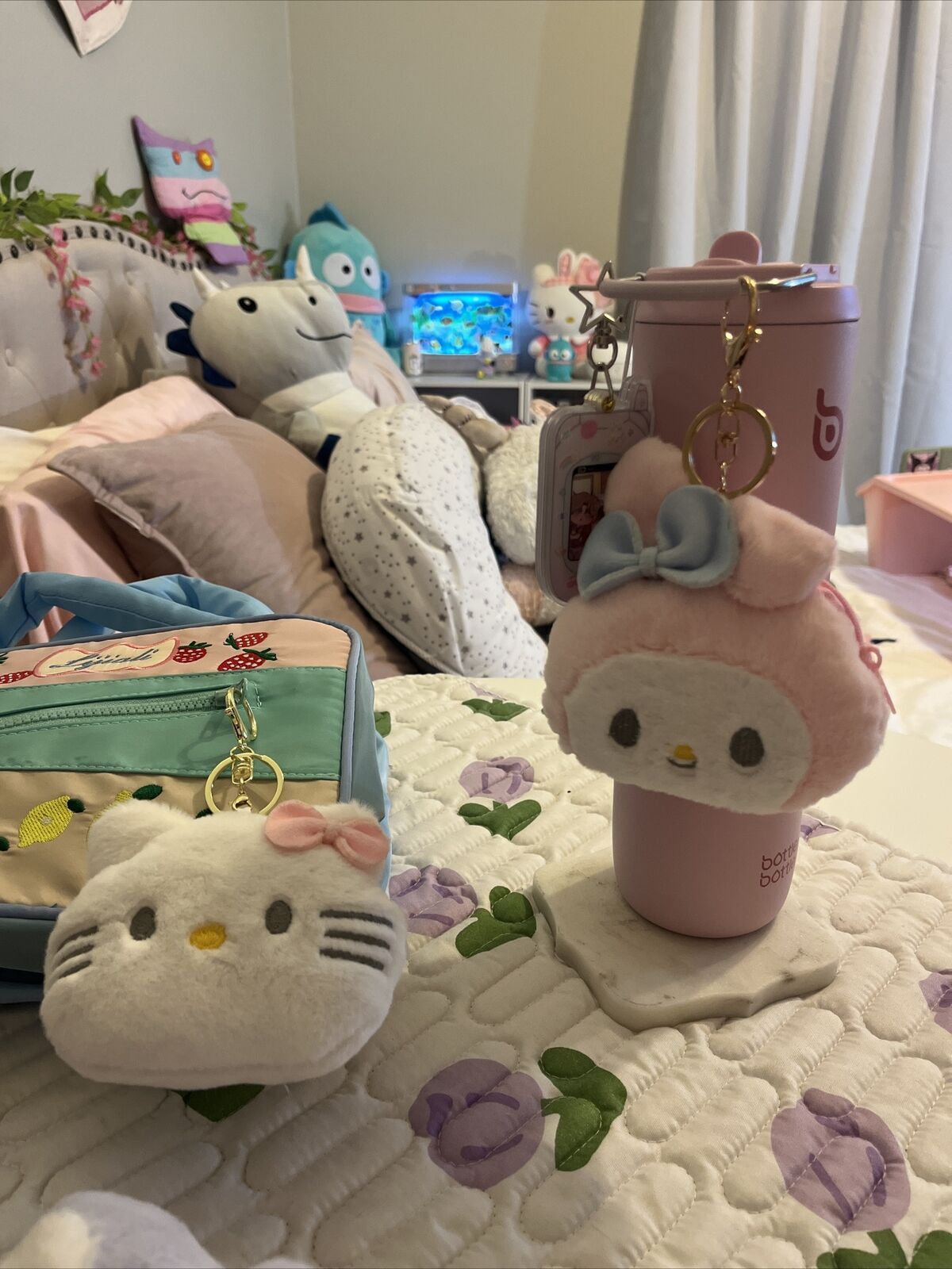 New My Melody Coin Pouch Plush Keychain