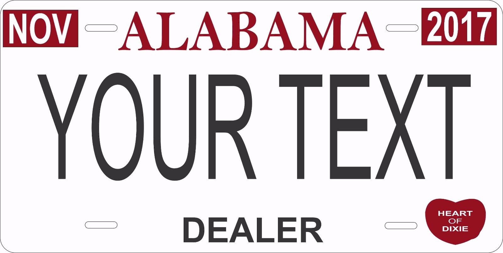 Alabama Dealer License Plate Personalized Custom Car Auto Bike Motorcycle Moped