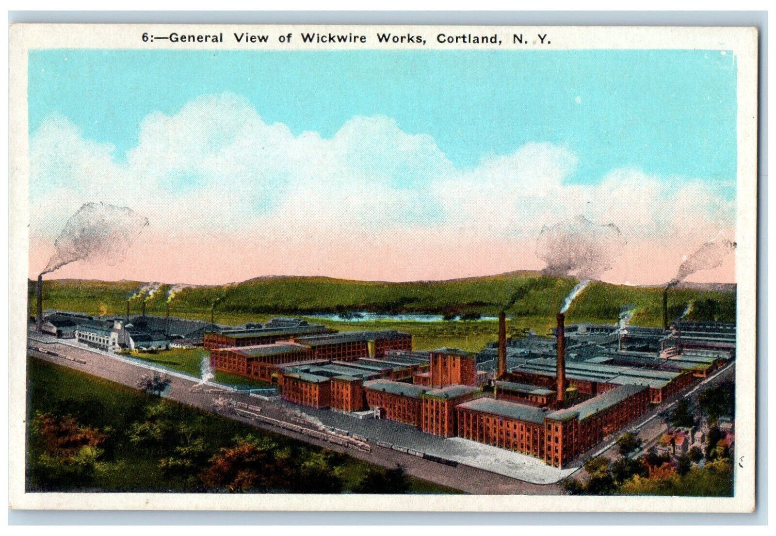c1920's General View of Wickwire Works, Cortland New York NY Postcard
