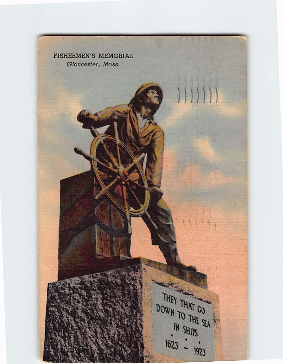 Postcard Fishermen\'s Memorial Gloucester Massachusetts USA