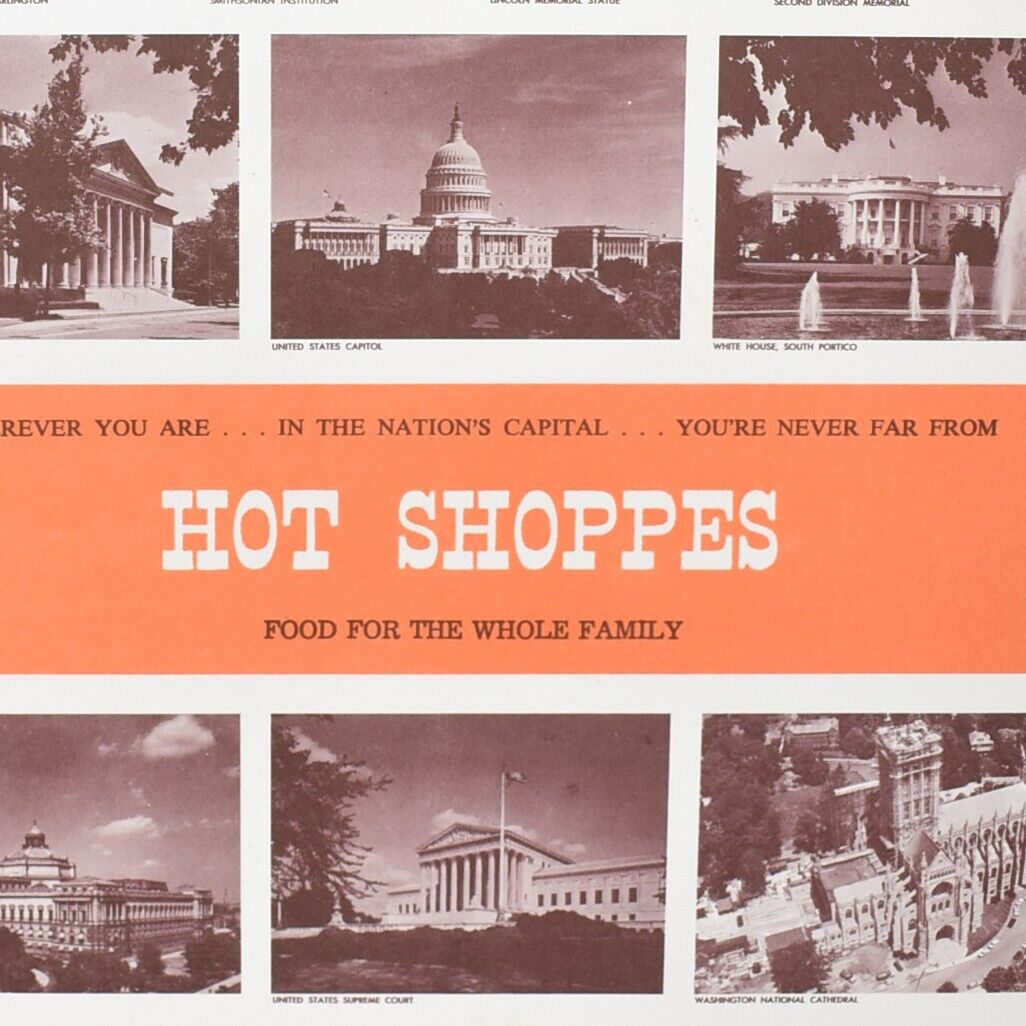 1960s Hot Shoppes Restaurant Washington DC United States Capital White House