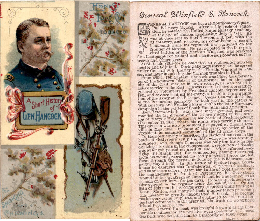 N114 Duke, History Of Generals, Civil War, 1888, Hancock, Winfield (D)