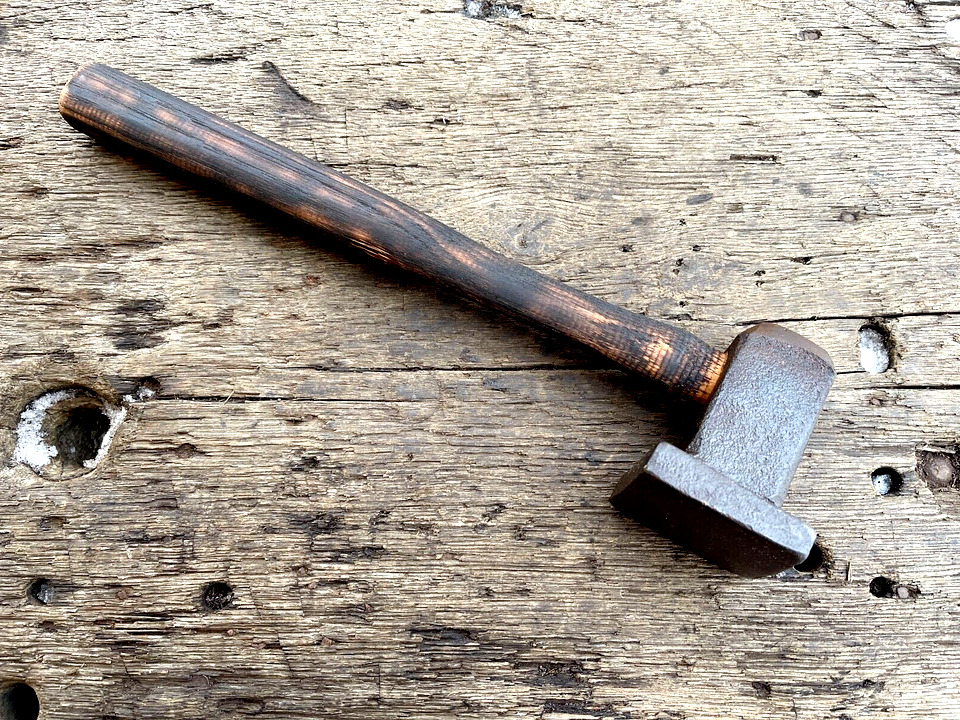 Blacksmith Vintage Flatter Hammer, 3lb Hammer Forge Anvil Fit Tools
