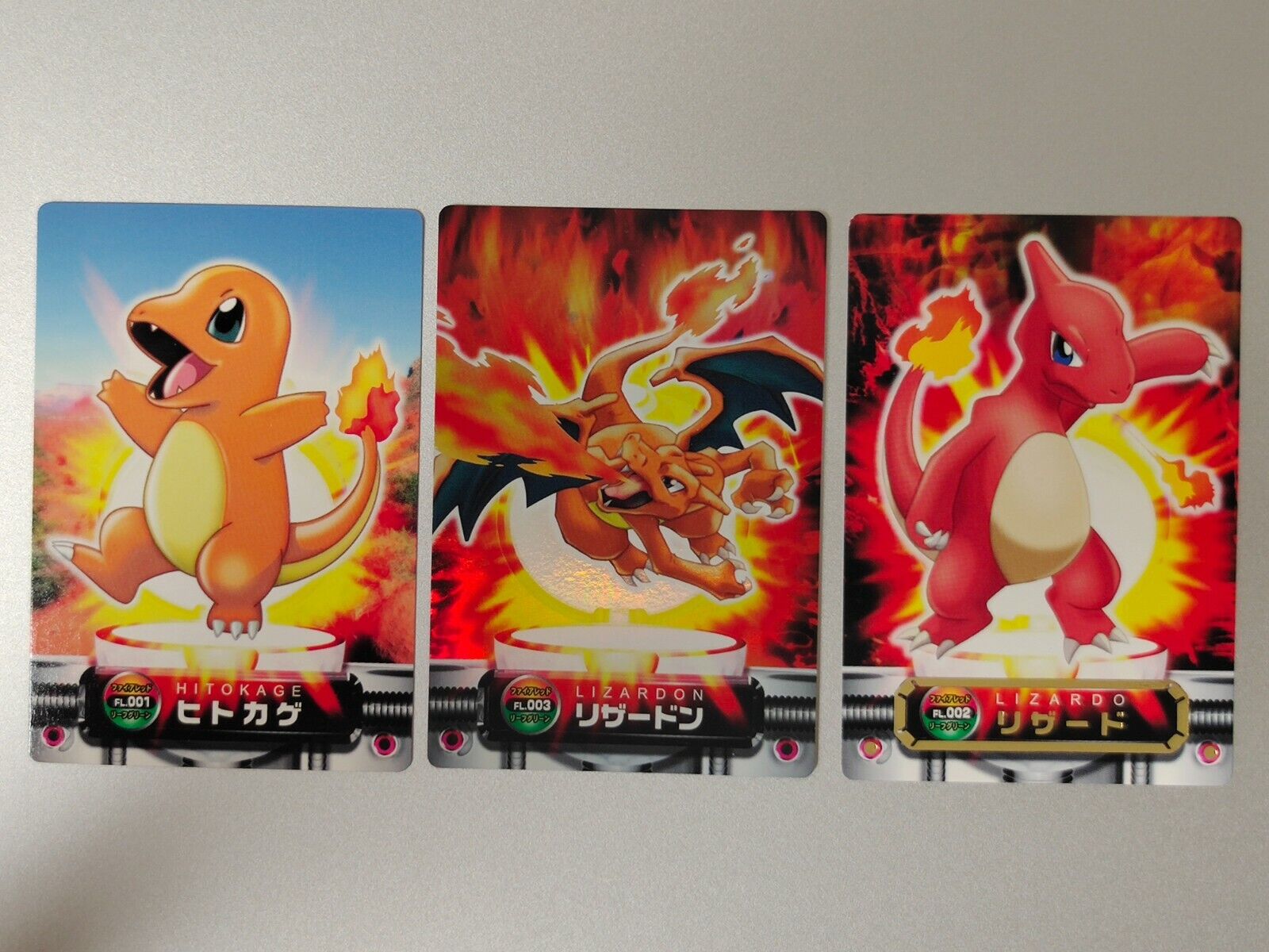 Bandai Pokemon Japanese Carddass Card Zukan Charizard VS Charmander Charmeleon