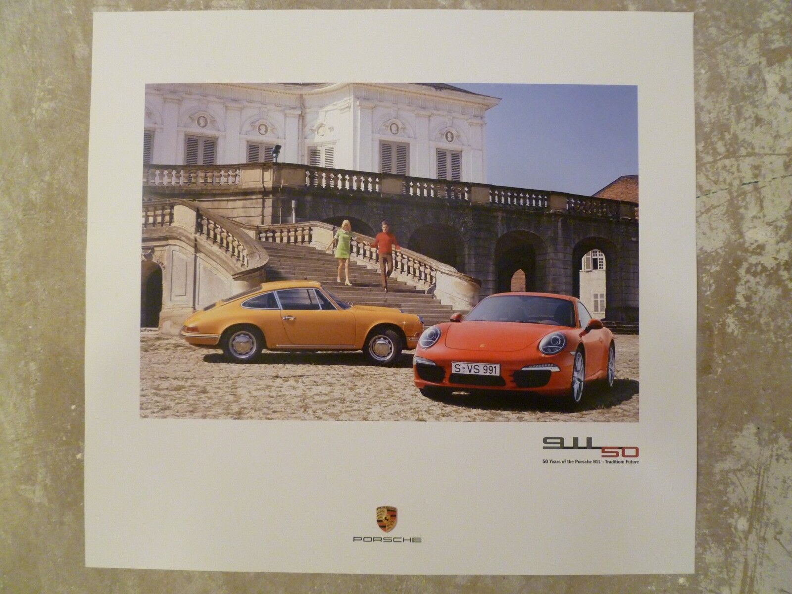2014 Porsche 911 50th Anniversary Showroom Advertising Poster RARE Awesome L@@K