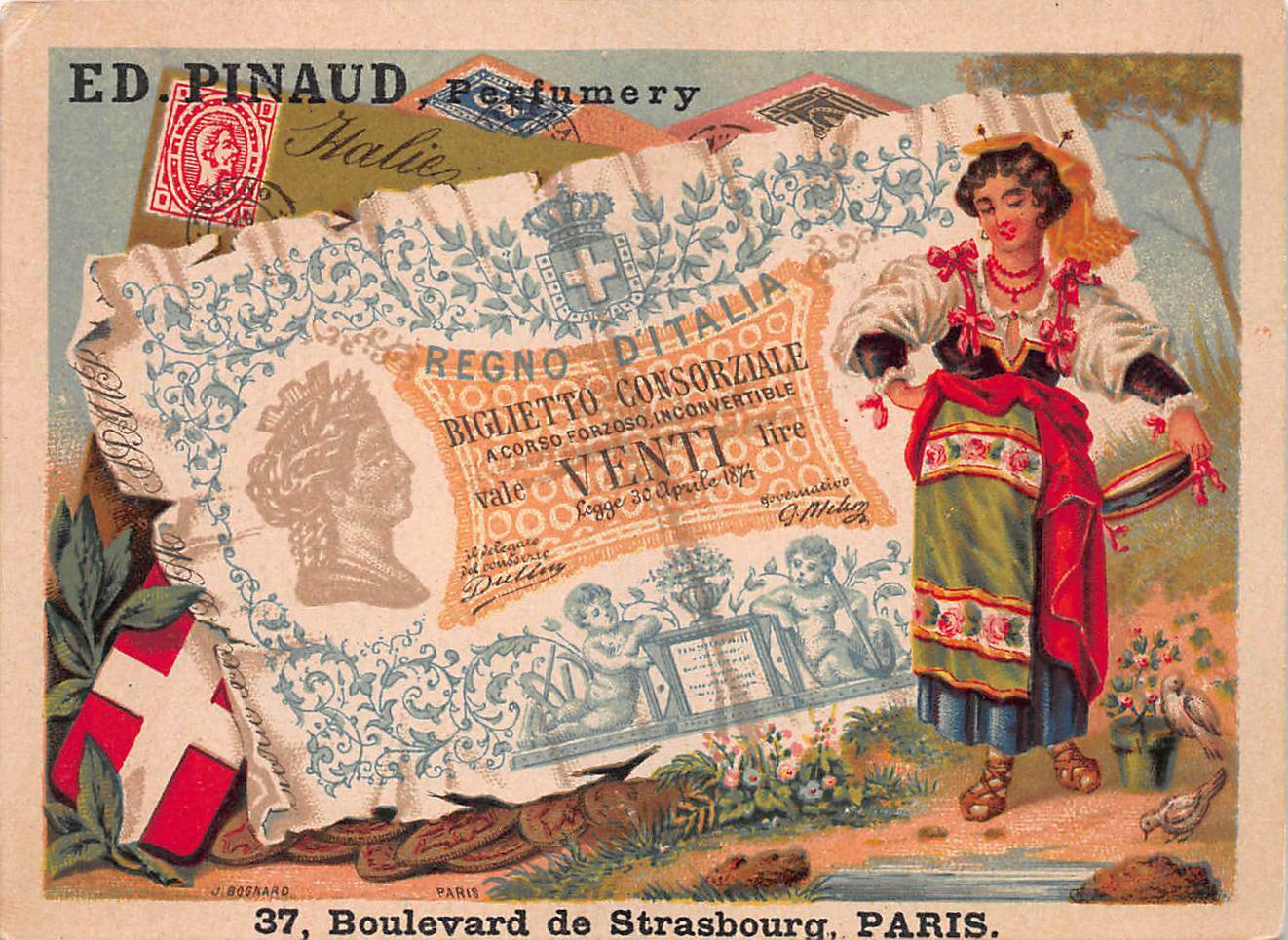 Ed Pinaud - Perfumery, Paris, France, 19th Century Trade Card