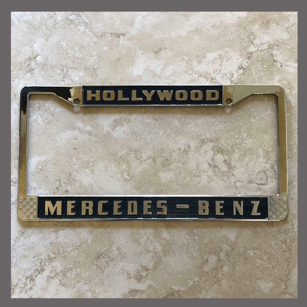 Mercedes-Benz Dealer Hollywood, CA License Plate Frame Blue Chrome