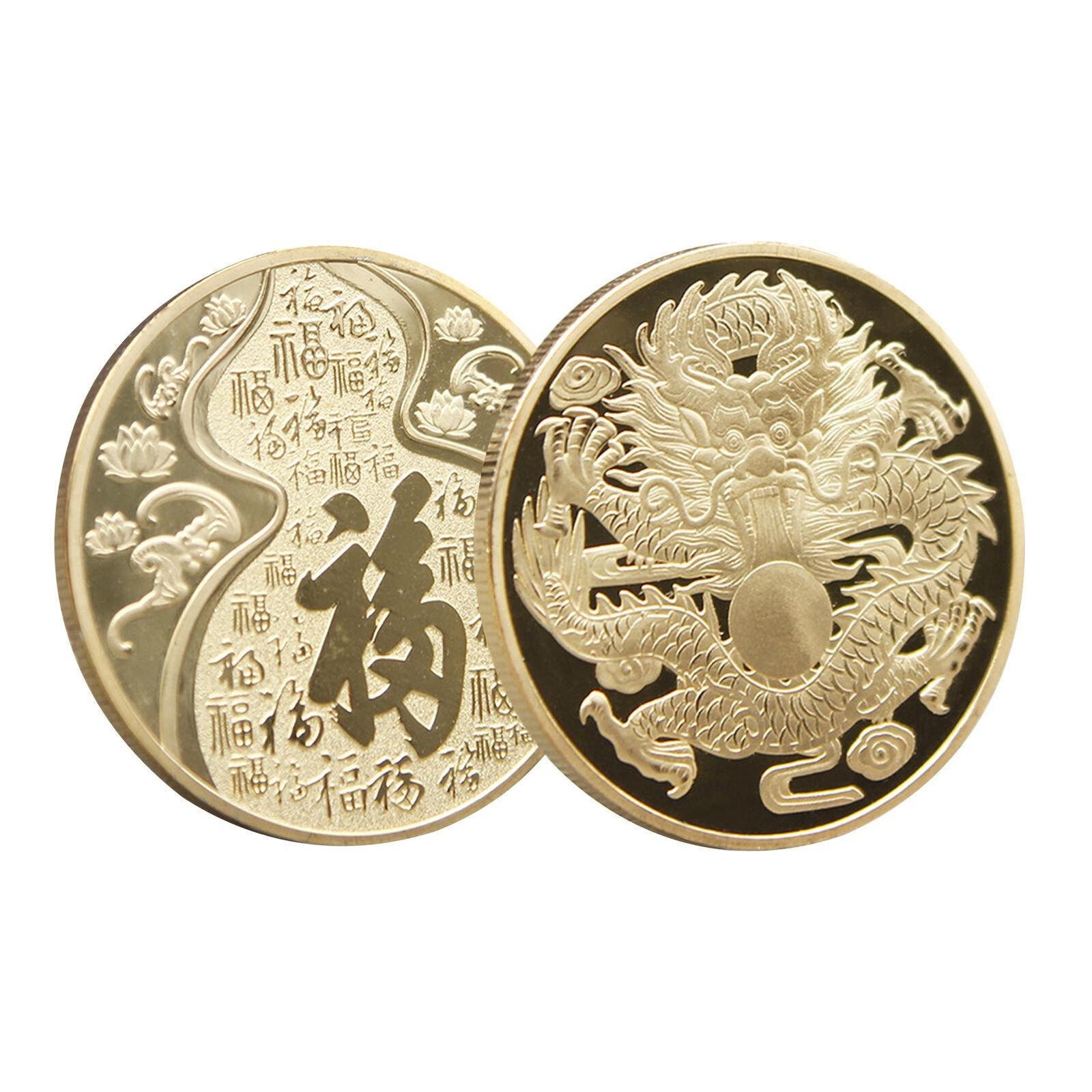 Year Of The Dragon Gold Zodiac Coin Gift For 2024 Lucky Chinese Lunar New Year
