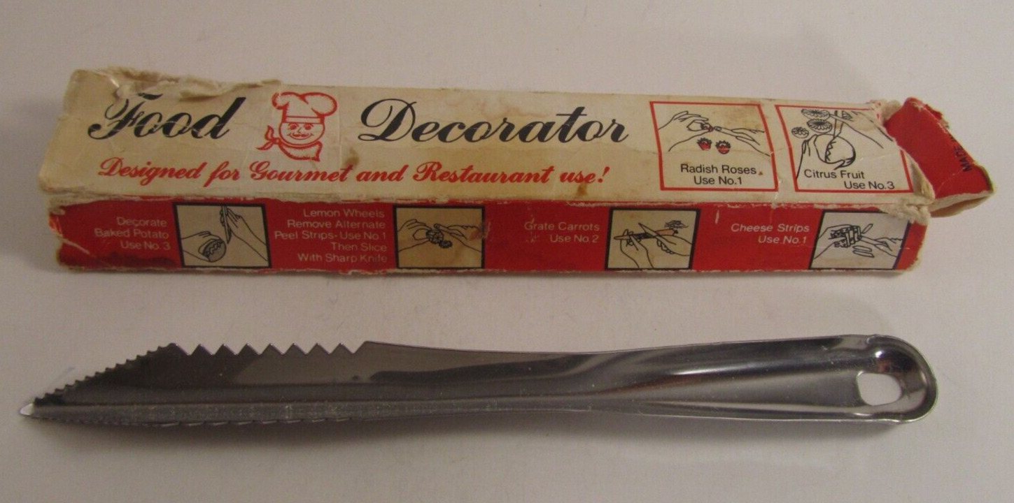 Vintage Stainless Steel Food Decorator Slicer Cutter Kitchen Utensil