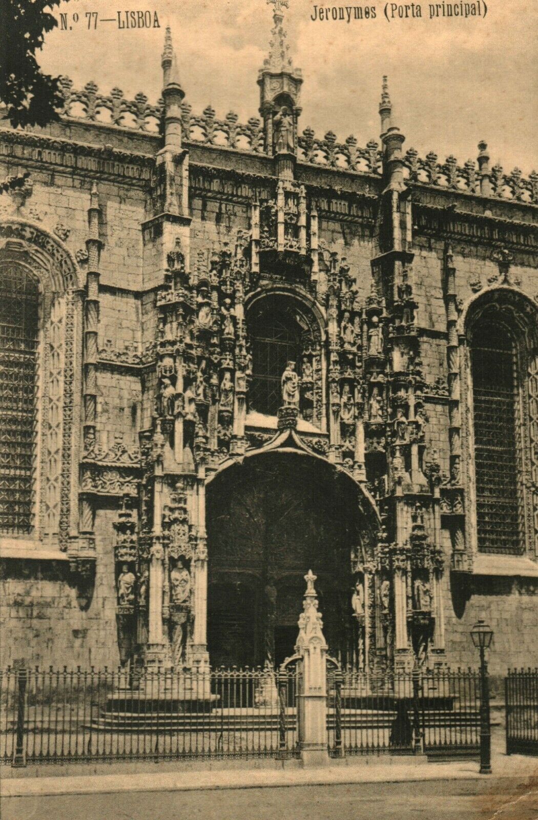 Antique (c.1910) Jeronimos Monastery, Lisbon, Portugal Colorized Photo Card