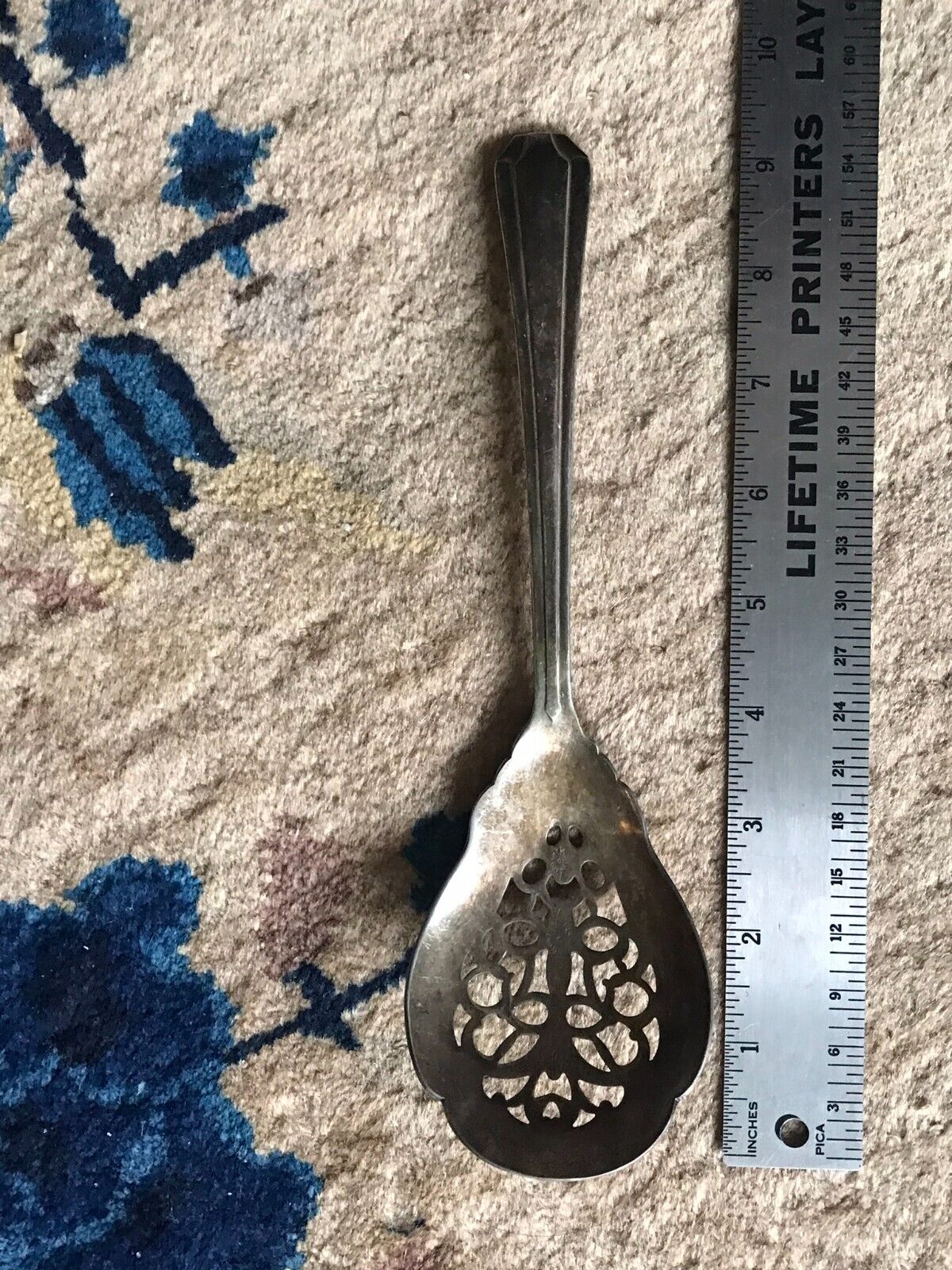 Vintage Collectible Wallace Silver plated Slotted Serving Spoon 9\