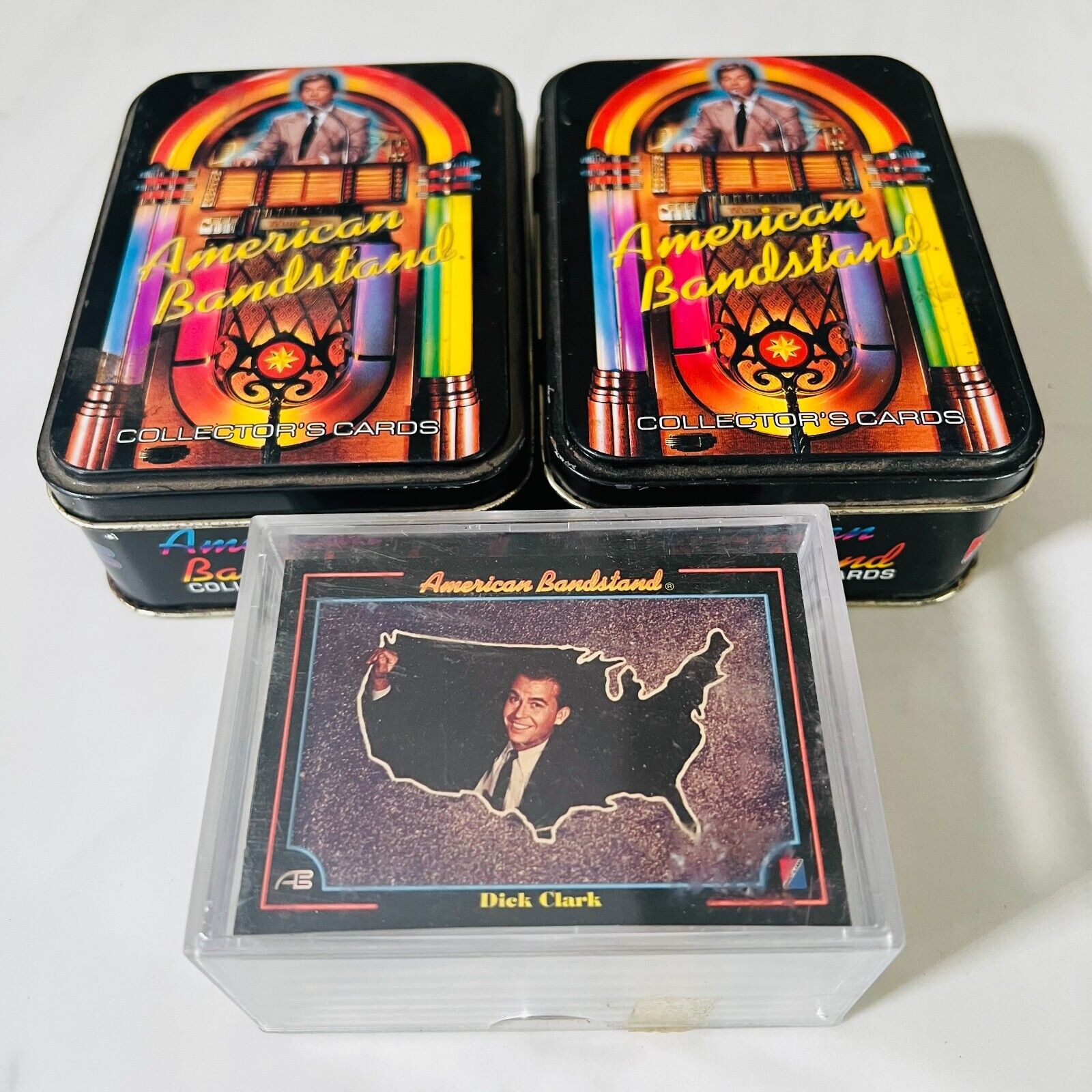 Vtg 1993 American Bandstand collector\'s cards Lot of 2 Tin with Cards + Extra