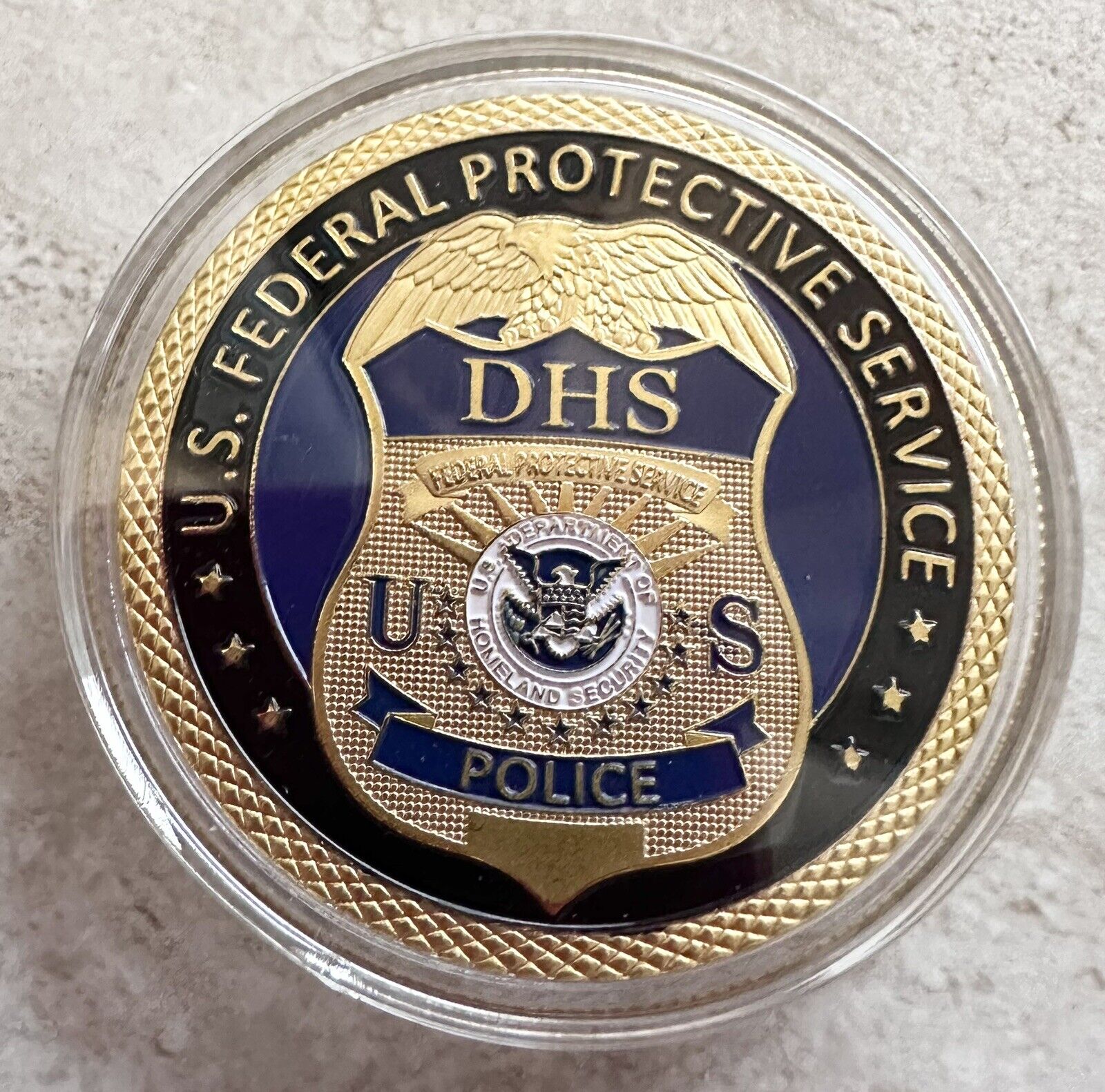 U S Federal Protective Service Police Dept of Home land Security Challenge Coin