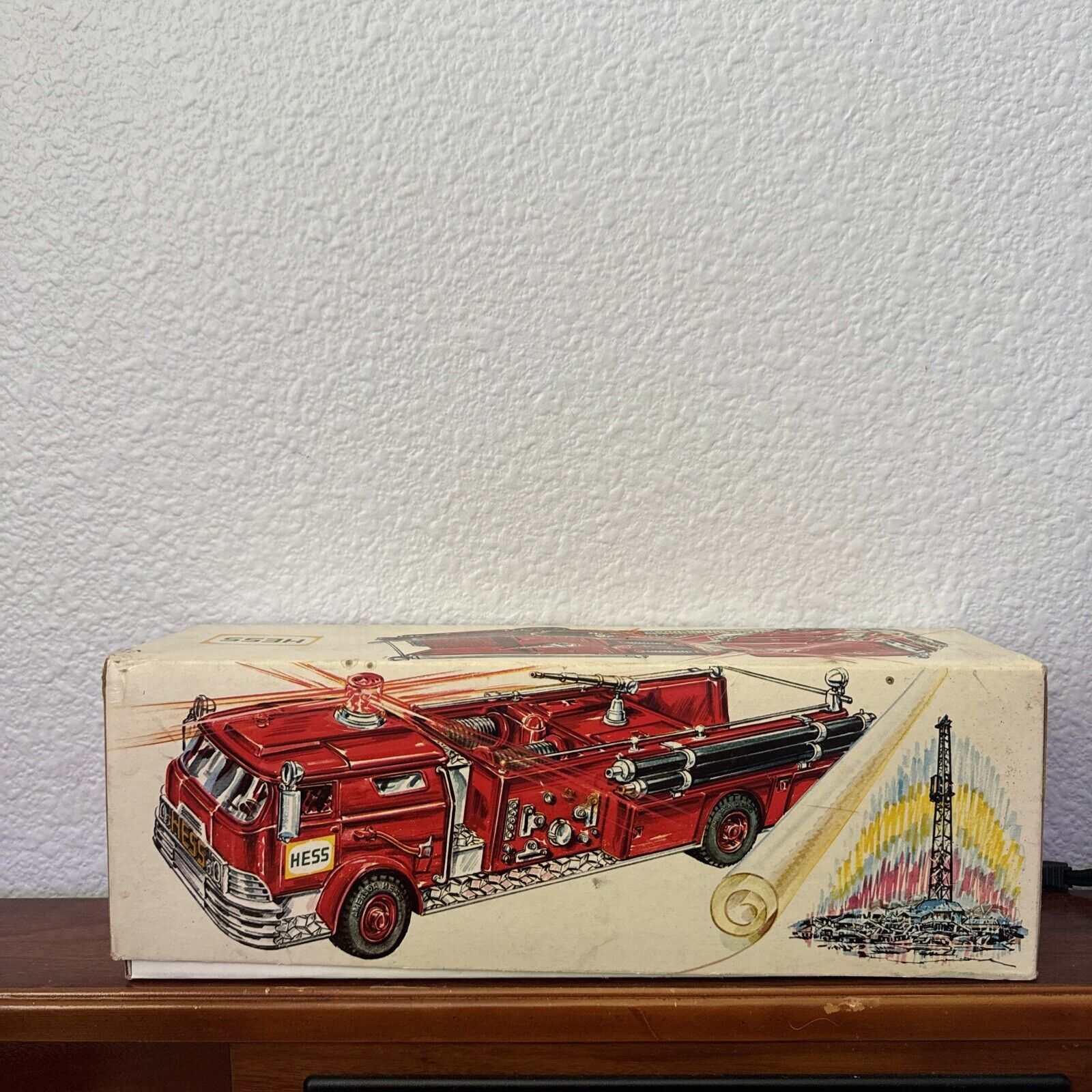 1970’s Hess MARX Fire Truck Nice In Original Box Complete OG