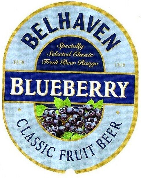 UK Beer Label - Belhaven Brewery - Scotland - Blueberry Classic Fruit Beer