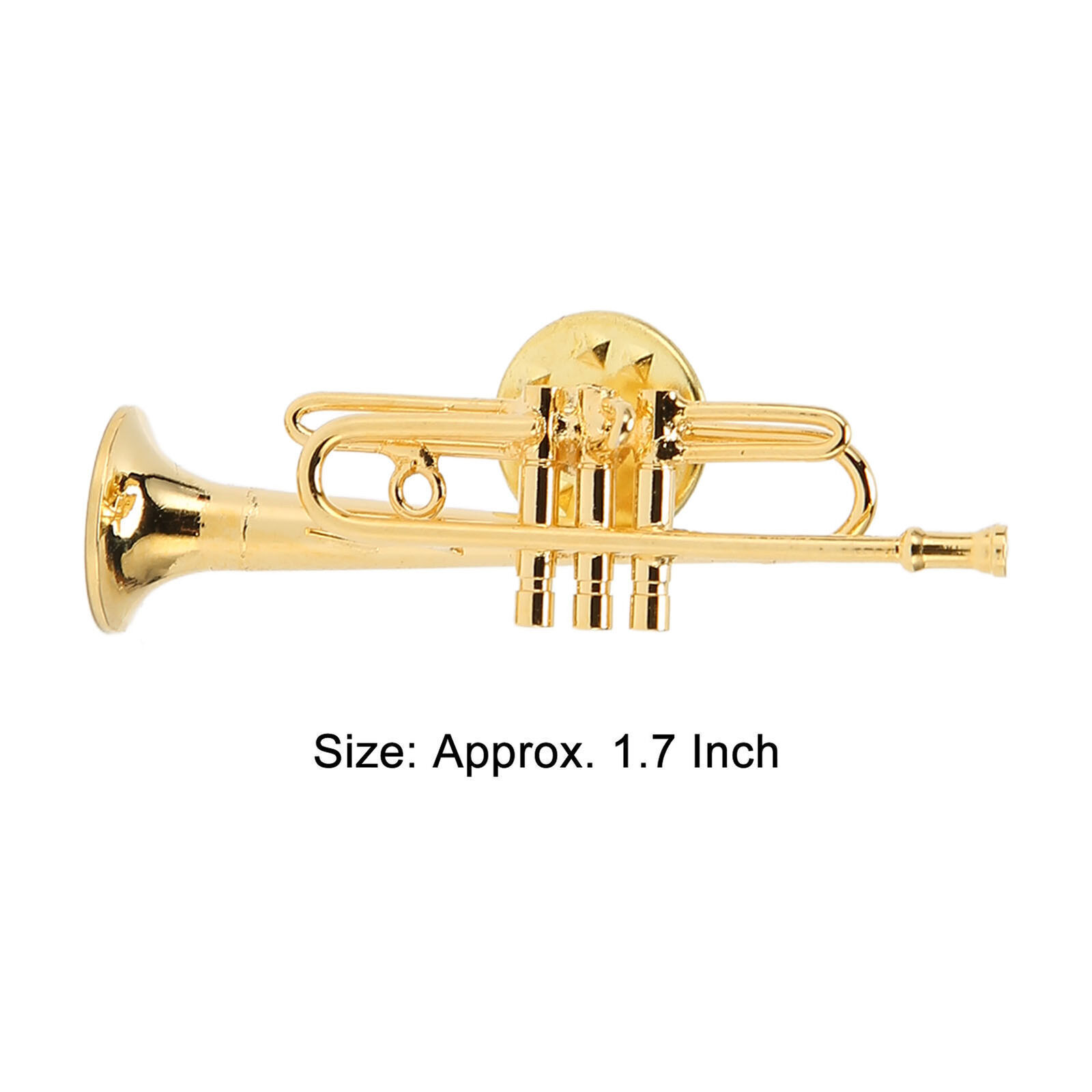 Gold Miniature Trumpet Shaped Lapel Brooch Pin Brass Exquisite Mini Musical