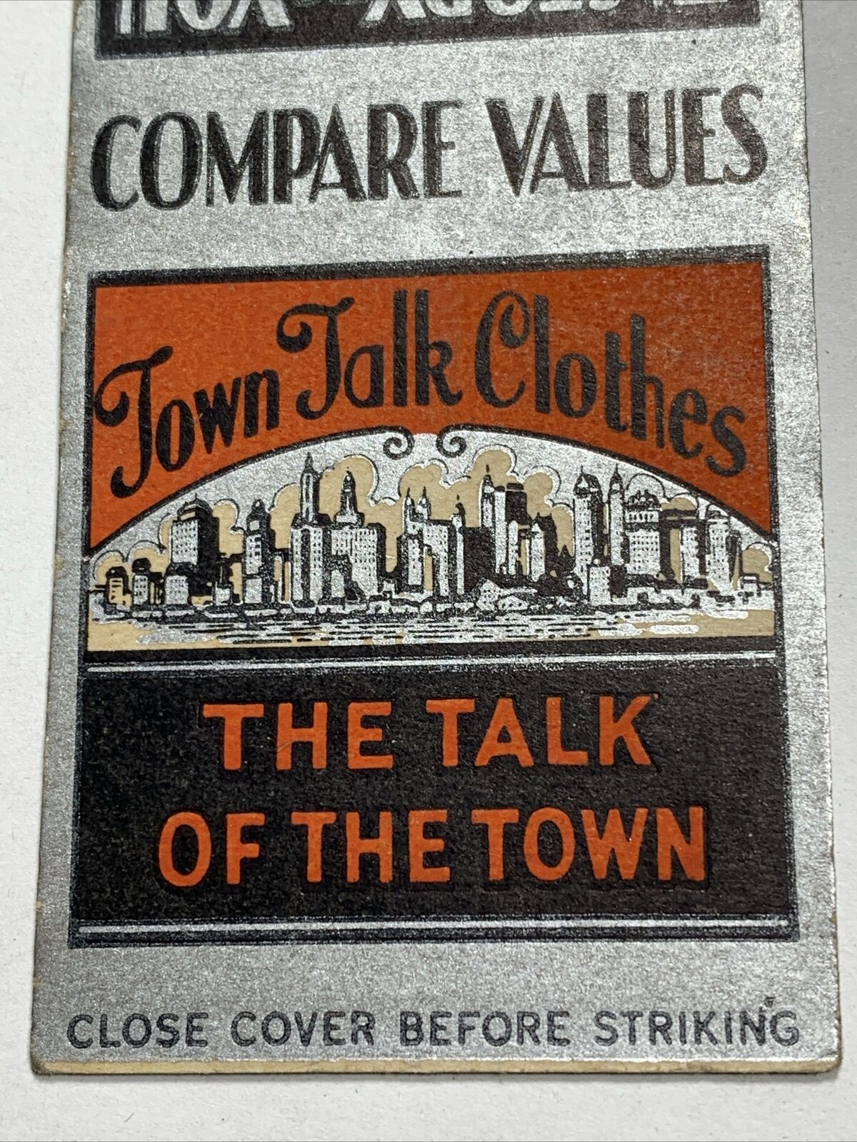Matchbook Cover Town Talk Clothes