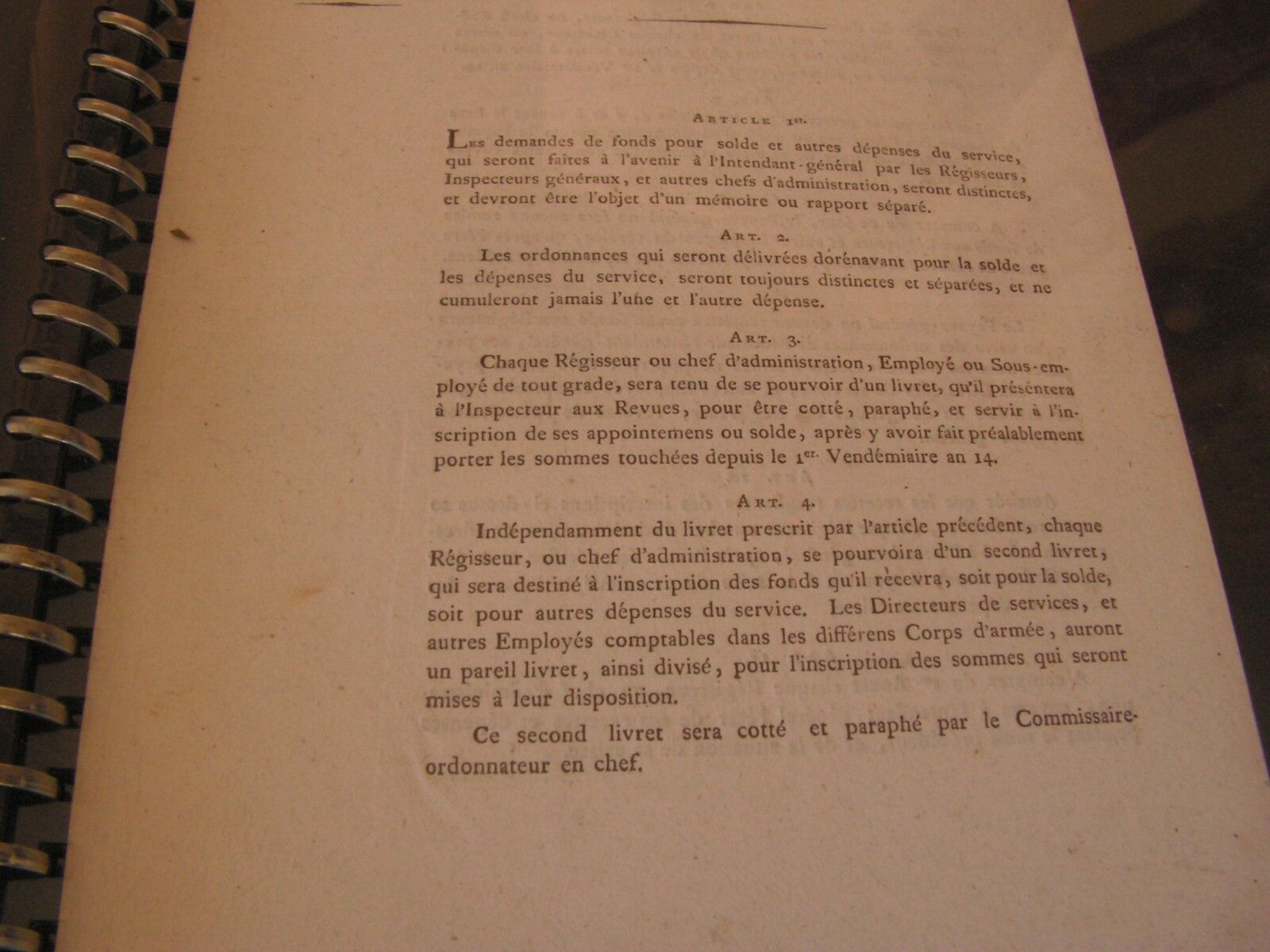 document grand army regulation 1808 prince de neuchatel, ref 6000