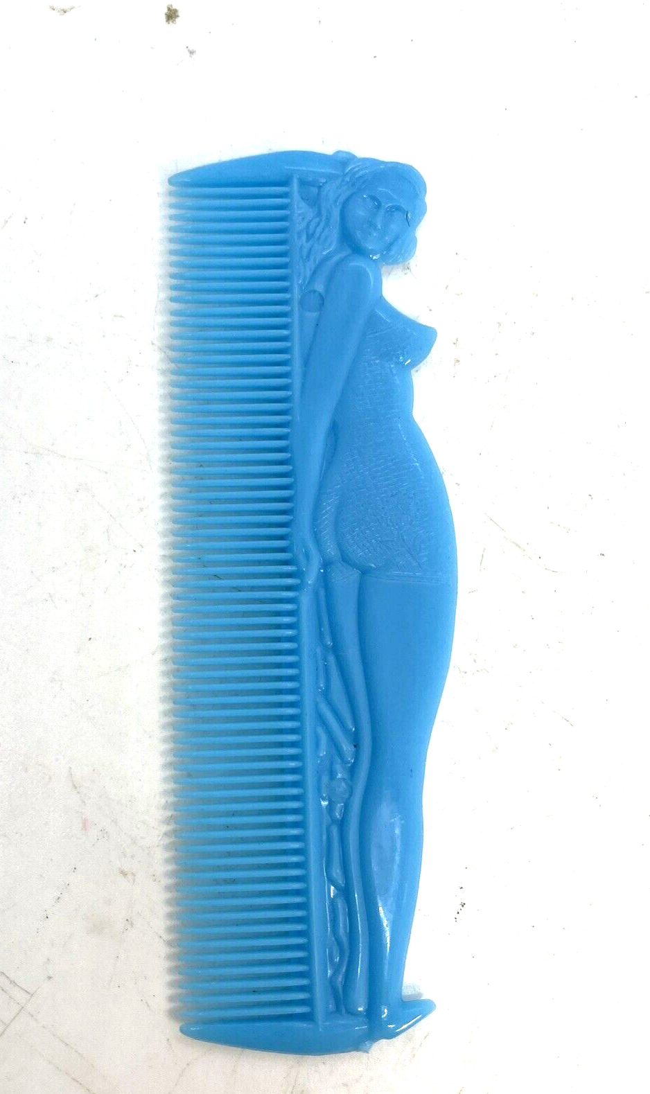 Vintage Pocket Comb Pinup Bathing Beauty Blue Plastic Novelty