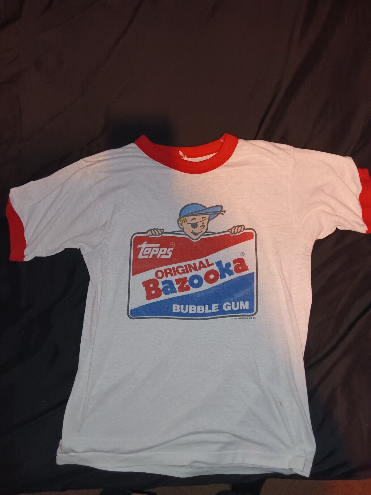 Rare Vtg Bazooka Bubble Gum Topps Blue Ringer Tshirt 1986 