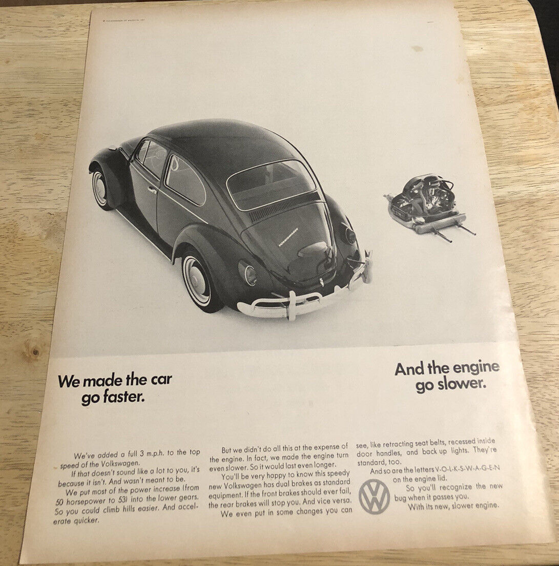 1967 VOLKSWAGEN BEETLE BUG We Made the Car Go Faster - Vintage Magazine Ad